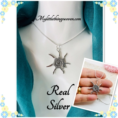 Starfish Necklace And Pendant, Stirling Silver