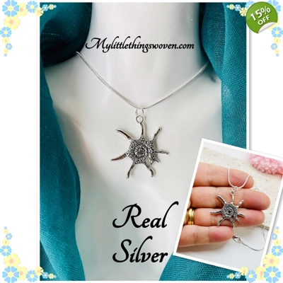 Starfish Necklace And Pendant, Stirling Silver
