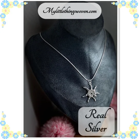 Starfish Necklace And Pendant, Stirling Silver
