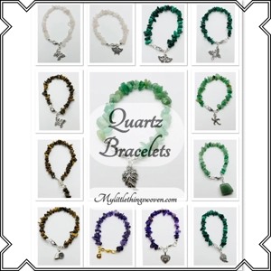 Quartz semi precious chipped gemstone bracelets with choic..