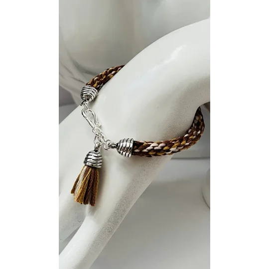 Brown Ammonite Fossil Necklace & Pendant + Bracelet 2 piece set Handmade Brown Multi