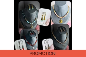 Silk Necklace and earri..