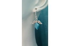 Turquoise Blue Necklace & Pendant + Bracelet + Earrings 3 piece set Handmade