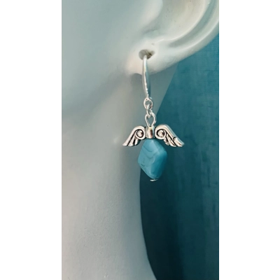 Turquoise Blue Necklace & Pendant + Bracelet + Earrings 3 piece set Handmade