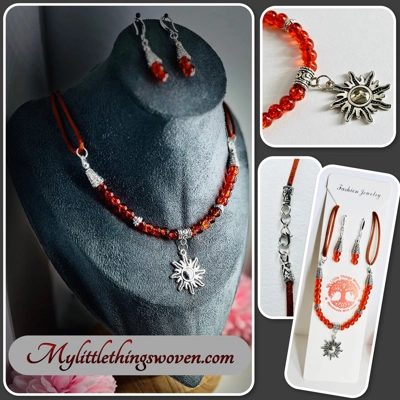 Silk Necklace and earring sets in choice of colours and styles Real Silver & Gold