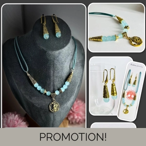 Silk Necklace and earri..