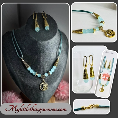 Silk Necklace and earring sets in choice of colours and styles Real Silver & Gold