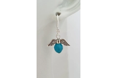 Turquoise Blue Necklace & Pendant + Bracelet + Earrings 3 piece set Handmade