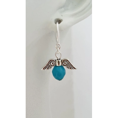 Turquoise Blue Necklace & Pendant + Bracelet + Earrings 3 piece set Handmade