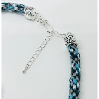 Turquoise Blue Necklace & Pendant + Bracelet + Earrings 3 piece set Handmade