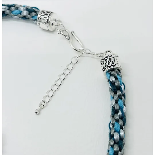 Turquoise Blue Necklace & Pendant + Bracelet + Earrings 3 piece set Handmade
