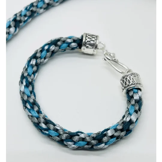 Turquoise Blue Necklace & Pendant + Bracelet + Earrings 3 piece set Handmade