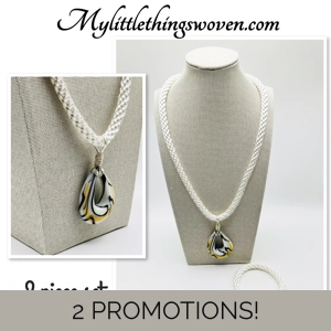 White Murano glass teardrop ..