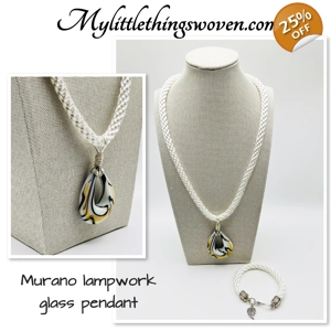 White Murano glass tear..