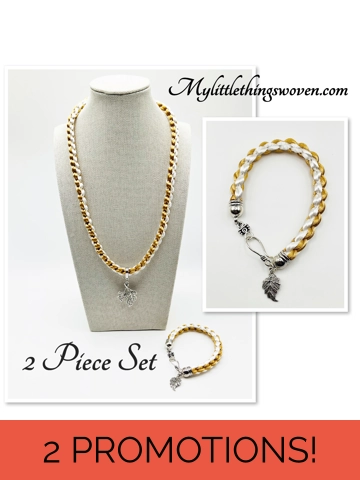 2 Piece Set Beige & Whi..