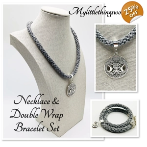 Grey Moon Pendant Neckl..