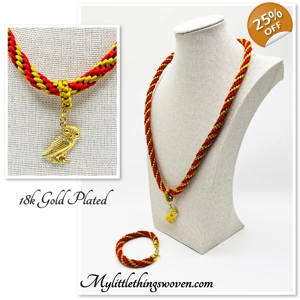 Owl Pendant Red And Gol..