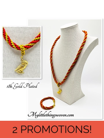 Owl Pendant Red And Gol..