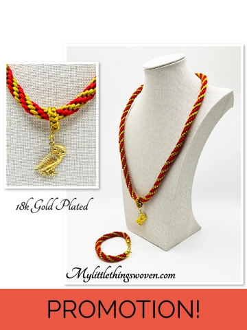 Owl Pendant Red And Gol..