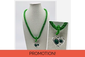 Green Heart Pendant and Neck..