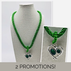 Green Heart Pendant and Neck..