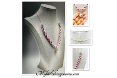 Dragon Necklace And Pendant And Matching Bracelet Pink 2 Piece Set