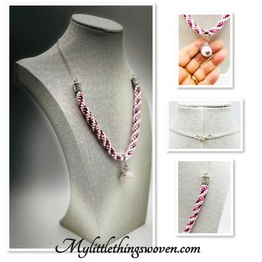 Dragon Necklace And Pendant And Matching Bracelet Pink 2 Piece Set
