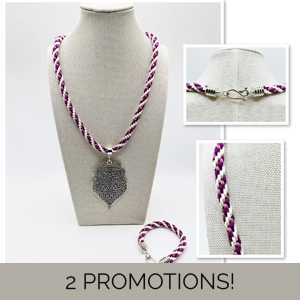 Pink & White Silk Braided La..