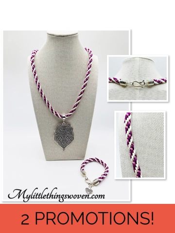 Pink & White Silk Braid..