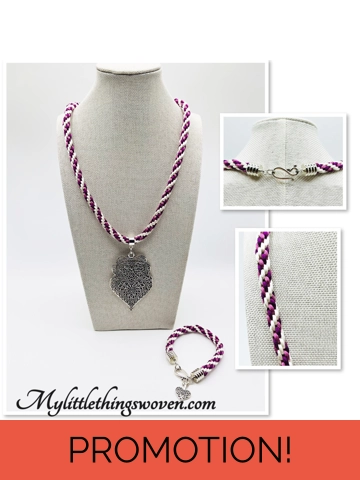 Pink & White Silk Braid..