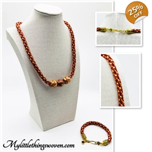 2 Piece Jewellery Set, Red/M..