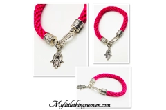 Pink Agate Pendant, Necklace And Bracelet 2 Piece Set