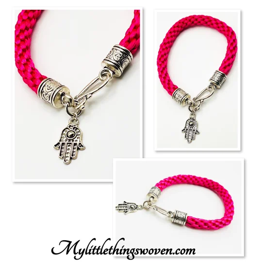 Pink Agate Pendant, Necklace And Bracelet 2 Piece Set