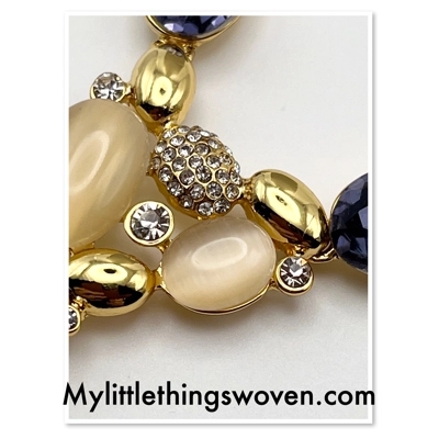 18k Yellow Gold Plated Asymmetrical Amethyst Necklace 24" in Velvet Gift Box NEW