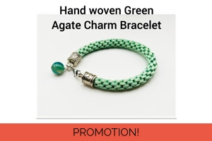 Green Agate Bead Charm Brace..