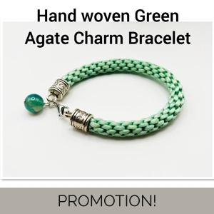 Green Agate Bead Charm ..