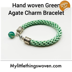 Green Agate Bead Charm ..