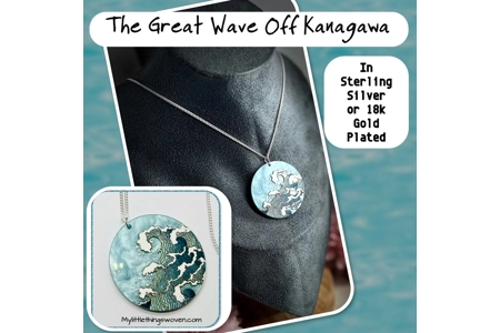 The Great Wave Off Kanagawa Necklace & Pendant in Sterling..