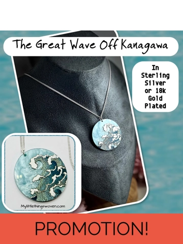 The Great Wave Off Kanagawa Necklace & Pendant in Sterling Silver or 18k Gold Plated