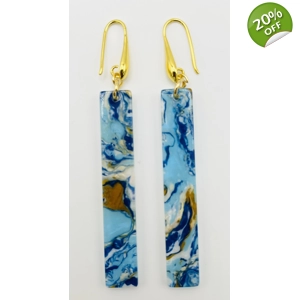 Blue Marble Dangle Drop Earr..