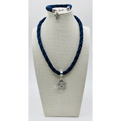 Blue Quaternary Celtic Cross Necklace & Pendant + Bracelet 2 piece set Handmade Blue Quaternary Celtic Cross Necklace & Pendant + Bracelet 2 piece set Handmade