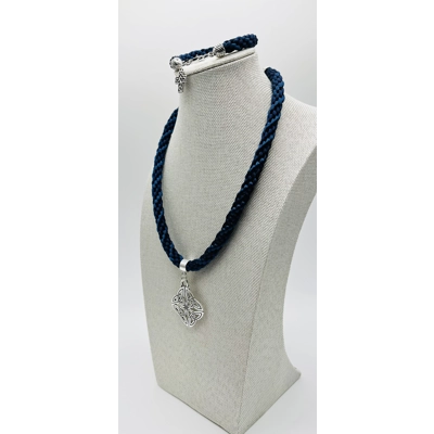 Blue Quaternary Celtic Cross Necklace & Pendant + Bracelet 2 piece set Handmade Blue Quaternary Celtic Cross Necklace & Pendant + Bracelet 2 piece set Handmade