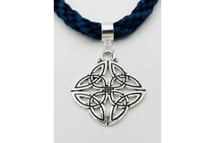 Blue Quaternary Celtic Cross Necklace & Pendant + Bracelet 2 piece set Handmade
