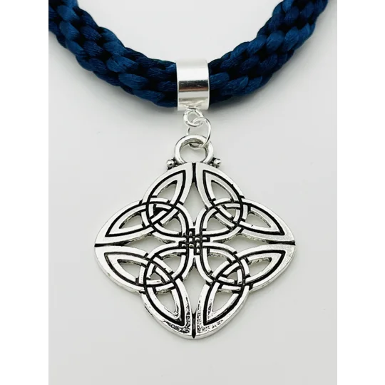 Blue Quaternary Celtic Cross Necklace & Pendant + Bracelet 2 piece set Handmade