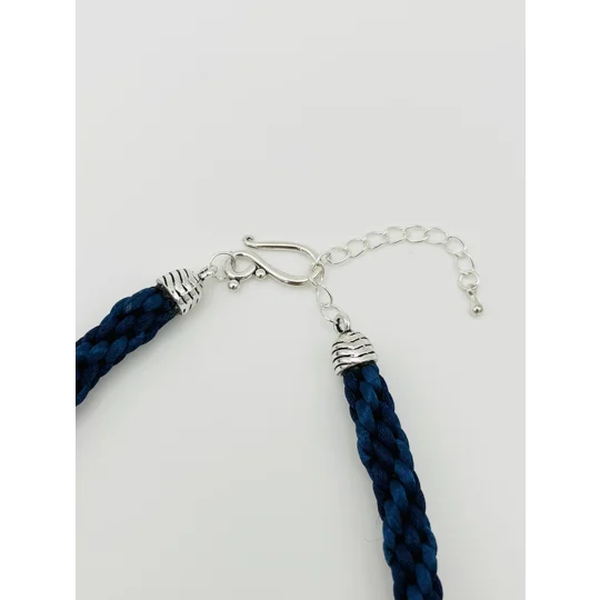 Blue Quaternary Celtic Cross Necklace & Pendant + Bracelet 2 piece set Handmade