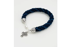 Blue Quaternary Celtic Cross Necklace & Pendant + Bracelet 2 piece set Handmade