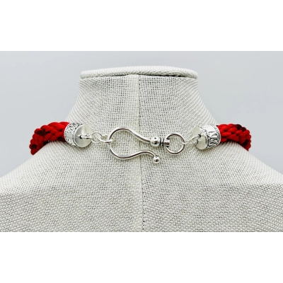 Large Flower Necklace & Pendant Red Multicoloured