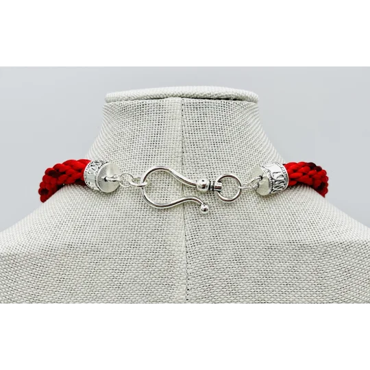 Large Flower Necklace & Pendant Red Multicoloured