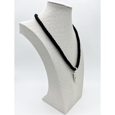 Arrowhead Pendant & Necklace, Black Kumihimo Braid, Handmade, Silver, Arrowhead Pendant & Necklace, Black Kumihimo Braid, Handmade, Silver,