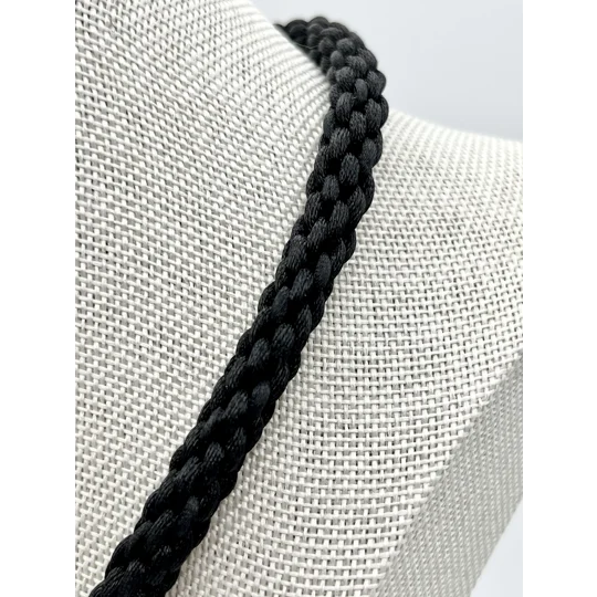 Arrowhead Pendant & Necklace, Black Kumihimo Braid, Handmade, Silver,